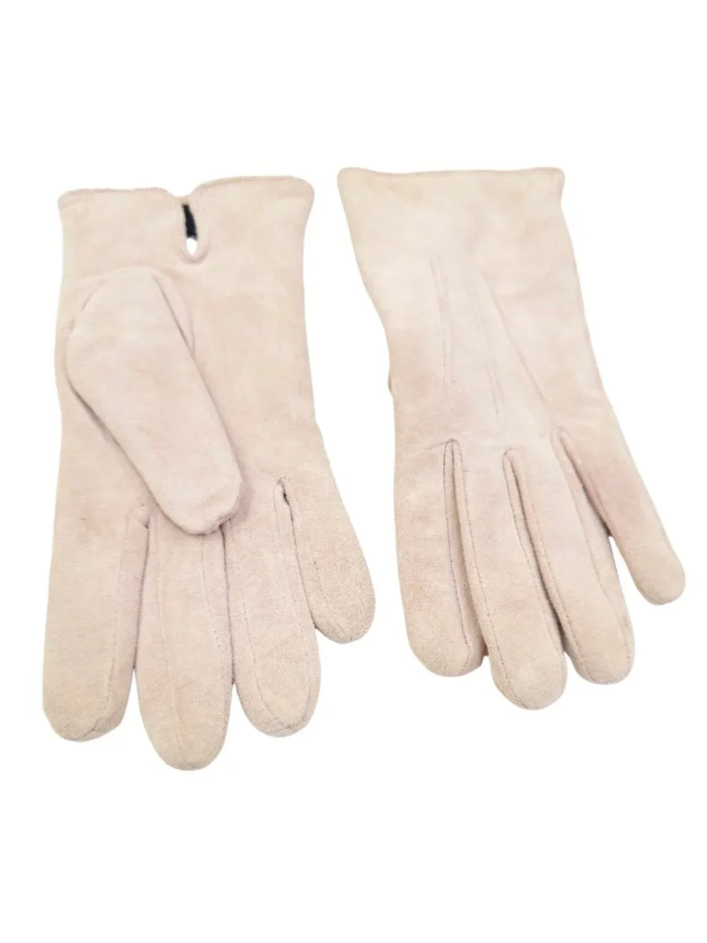 Isotoner Women's Blush / Nude Pink Genuine Leather Suede Driving Gloves